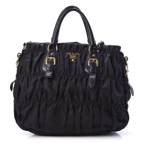 prada black nylon tessuto gaufre tote